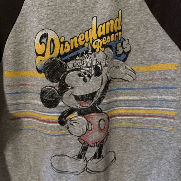 Disney Parks Disneyland Resort Mickey Mouse Raglan Crew Sweatshirt Gray-1X - Picture 4 of 8